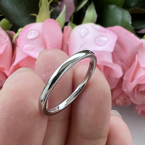 TUTISS 2mm 3mm 4mm 5mm 6mm 7mm 8mm 10mm White Tungsten Rings for Men Women Engagement Wedding Bands Domed Polished Shiny Comfort Fit - color: 2mm White Tungsten