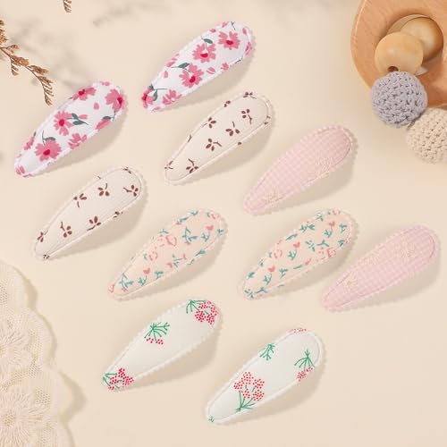 YHXX YLEN 20PCS Toddler Hair Clips Floral Flower Baby Girl Hair Clips, Non Slip Snap Hair Clips Barrettes, Cute Spring Summer Hair Accessories for Baby Girls Kids - color: 20pcs-Pink daisy