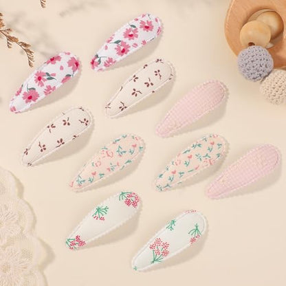 YHXX YLEN 20PCS Toddler Hair Clips Floral Flower Baby Girl Hair Clips, Non Slip Snap Hair Clips Barrettes, Cute Spring Summer Hair Accessories for Baby Girls Kids - color: 20pcs-Pink daisy
