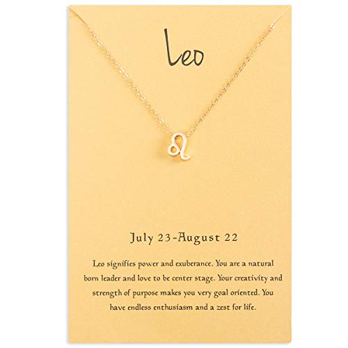 Zealmer Cyberny Women 18K Gold Plated Pendant Necklace 18" - style: Leo: 7.23-8.22
