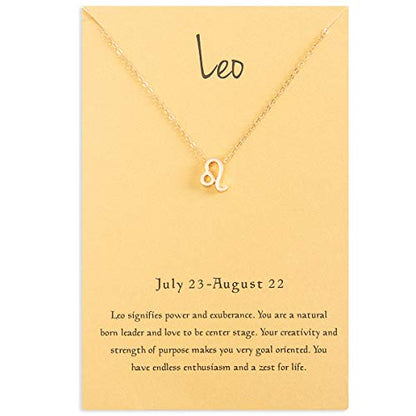 Zealmer Cyberny Women 18K Gold Plated Pendant Necklace 18" - style: Leo: 7.23-8.22