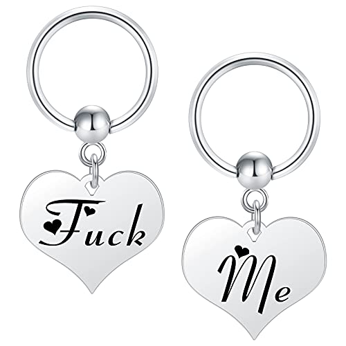 QWALIT Tongue Rings Nipple Rings 14G Nipplerings Straight Barbell Surgical Steel Nipple Piercing Bar Nipple Bars for Women Tongue Bar 16mm 14mm - color: C1: hoop -fuck me