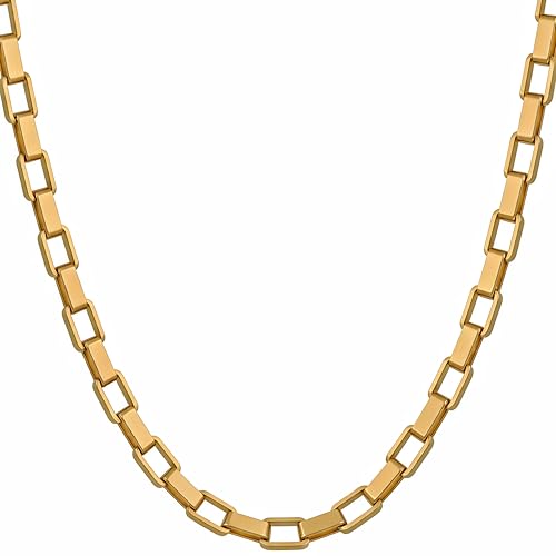 LIFETIME JEWELRY Paperclip Chain Necklace for Men and Women 24k Real Gold Plated Necklace - size: 16 inches, style: 3.6mm