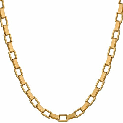 LIFETIME JEWELRY Paperclip Chain Necklace for Men and Women 24k Real Gold Plated Necklace - size: 16 inches, style: 3.6mm