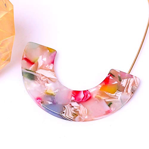 Acrylic Earrings Statement Tortoise Hoop Earrings Resin Wire Drop Dangle Earrings Fashion Jewelry For Women - color: Floral