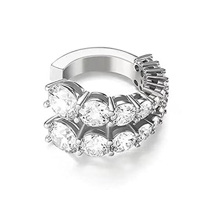 Ear Cuffs Non Piercing Gold Silver Earrings Cute Cubic Zirconia Sparkling Ear Cuff for Women Clip On Cartilage Huggie Earring Christmas Jewelry Costume - color: S