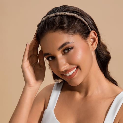 STHUAHE4PC Multicolor Protection Resin Teeth Comb Hair Hoop Hairband Headband Hair Accessories for female by Beauty hair (Khaki, brown, dark gray, black) - color: Khaki, brown, dark gray, black