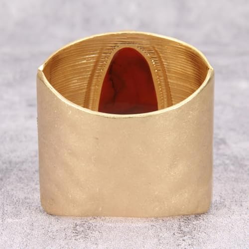 Gold Cuff Bracelet for Women Chunky Bracelet Statement Bracelet | Chunky Bangle Bracelets for Women Silver Beaded Open Bangle Stackable Stretch Bead Bracelet Boho Jewelry Gift for Wife Couple - style: Large Gold Bracelets