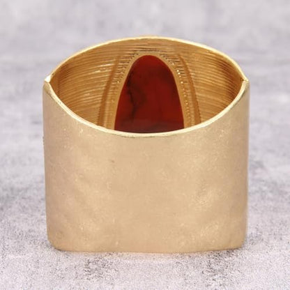 Gold Cuff Bracelet for Women Chunky Bracelet Statement Bracelet | Chunky Bangle Bracelets for Women Silver Beaded Open Bangle Stackable Stretch Bead Bracelet Boho Jewelry Gift for Wife Couple - style: Large Gold Bracelets