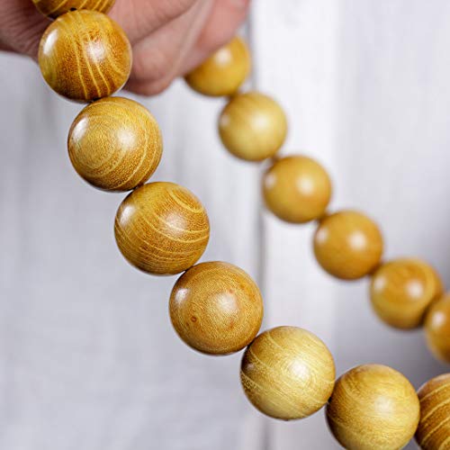 Zen Dear Natural Golden Sandalwood Mexican Bocote Mala Prayer Bead Bracelet Link Wrist Necklace Mala Beads - style: 20mm 21 beads Boutique