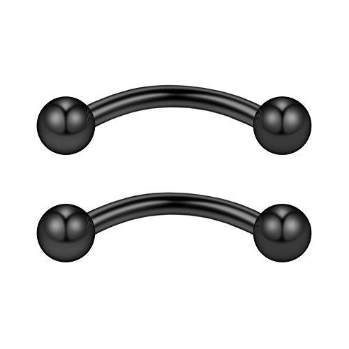 8PCS Assorted Colors Stainless Steel Body Jewelry Ball Eyebrow Ear Navel Belly Lip Piercing Bar Ring 16G 8mm - style: Eyebow Ring with Balls