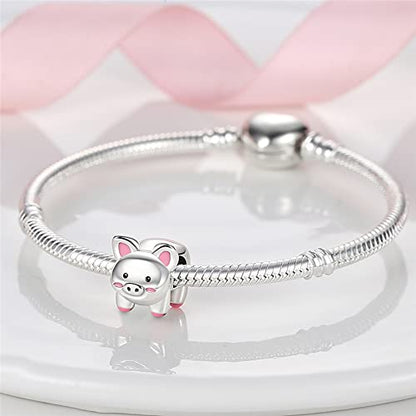 Pandach Animal Charm Bead fits Charms Bracelets for Woman-925 Sterling Silver Dangle Pendant Bead,Jewelry Beads Gifts for Women Bracelet&Necklace - style: Pet pig Charm