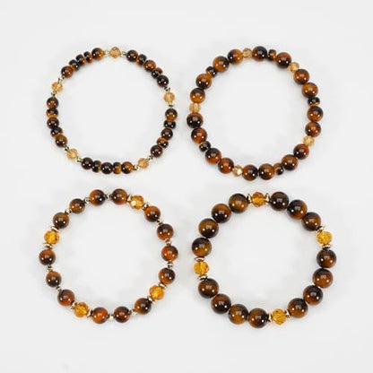 Boho Wooden Beads Bracelets Bohemian Bracelet Stack for Men Women Wood Beaded Bracelet Set - color: J