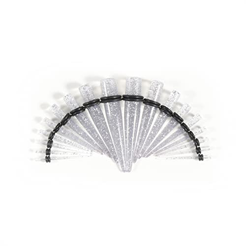 Ear Stretching Kit 54 Pieces 14Gauges-00Gauges Earrings Piercing Kit - color: transparent+glitter