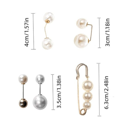 9 Pcs Pearl Brooch Pins, Jeans Button Pins,Safety Pins for Clothes Sweater Shawl Clips Pearl Brooches,Wedding Party for Women Girls - color: Bule