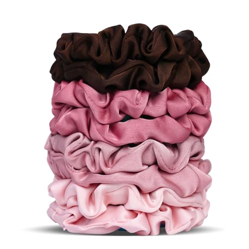 Ultra-Petite Satin Scrunchies for Women – 8PCS Blush Small Hair Ties – Soft Silk-Like Mini Hair Bands, No Crease, Frizz-Free, Gentle on Hair, Perfect for Daily Wear & Sleep - color: Small-Blusher