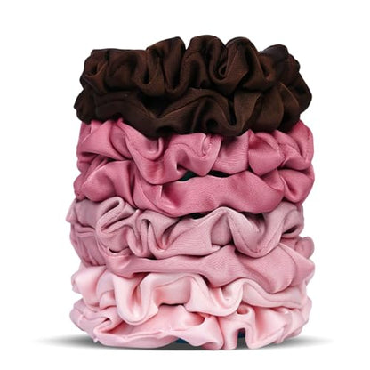 Ultra-Petite Satin Scrunchies for Women – 8PCS Blush Small Hair Ties – Soft Silk-Like Mini Hair Bands, No Crease, Frizz-Free, Gentle on Hair, Perfect for Daily Wear & Sleep - color: Small-Blusher