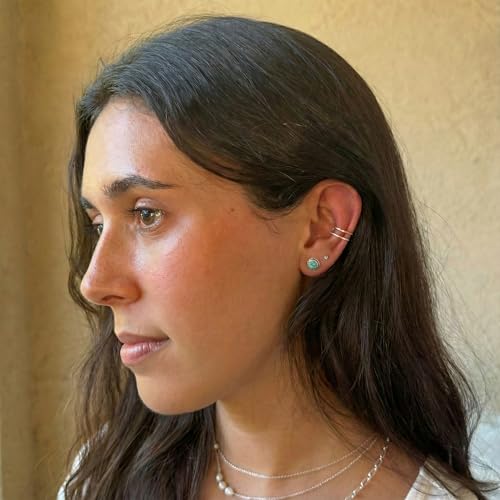 925 Sterling Silver Ear Cuff, Handmade Single Band Adjustable Non Piercing Clip On Cartilage Earring, Minimalist Ear Wrap Faux Piercing Jewelry for Women - style: Hammered Double Band