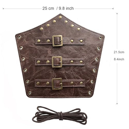 Medieval Leather Bracers Dragon Embossed Viking Leather Bracers Leather Arm Armer Cuff Leather Gauntlet Costumes Accessories - style: Buckles bracers for men-brown