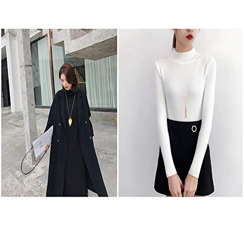 SEVENSTONE 3PCS Long Pendant Necklaces for Women Knot Disk Circle Tassel Statement Sweater Necklace Set - color: Gold-3P