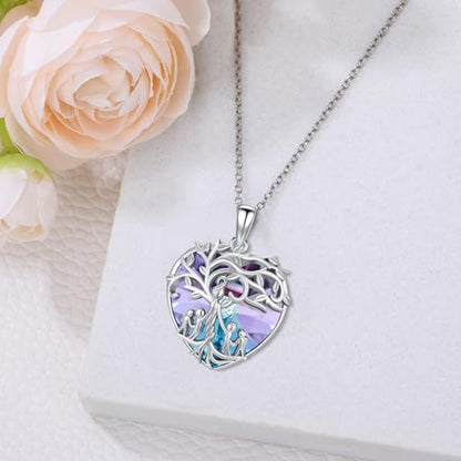 925 Sterling Silver Necklace Gifts for Women Crystal/Opal Jewelry Pendant Christmas Birthday Gift - style: 4 Children