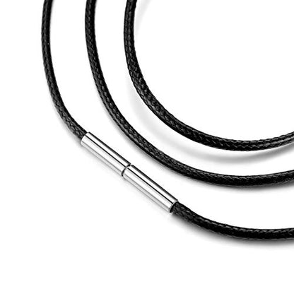 Suplight 2mm Wide Wax Rope Braided Necklaces Chain for DIY Pendant Bracelet, Waterproof with Durable Stainless Steel Magnetic Clasps, 16”-30" with Gift Box