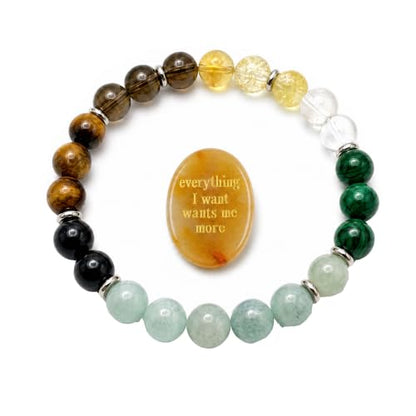 8MM Beaded Stretch Bracelet Gift Set-Natural Healing Crystal | Handmade, Ideal Gift,Unisex, Various Natural Stone ,For Healing&Stress Relief&Money&Protection, For Meditation & Yoga - color: Yellow