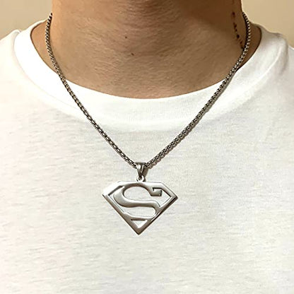Tapp Collections Stainless Steel Superhero Pendant Necklace - color: Stainless Steel Chain / Silver Color