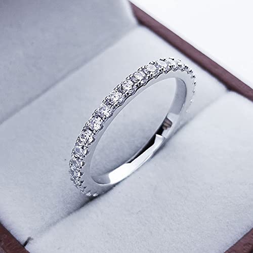 Bo.Dream Cubic Zirconia Eternity Rings Wedding Band 925 Sterling Silver - color: 0.98ct.tw (2.2mm full)