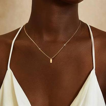 YANCHUN Layered Initial Necklace for Women Gold Dainty Layered Necklace Letter Pendant Necklaces Gold Chain Necklaces Set Trendy Jewelry Birthday Gifts for Women - color: S
