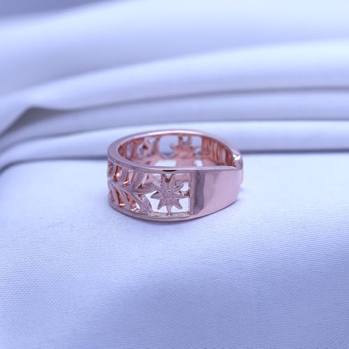 Adjustable Flower Toe Ring for Women | Metal: Sterling Silver - color: rose-gold