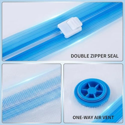 3 Pcs Travel Vacuum Compression Bags, Reusable Clothing Luggage Storage Bags, Essential Travel Items That Can Save Space - color: Transparent, size: 16x24 inch