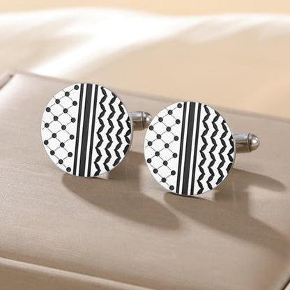 Cufflinks for Men Delicate Stainless Steel Wedding Business Cufflinks Gifts for Groom Husband French Shirt Accessories - style: Polka Dots Style-Silver