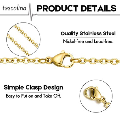 20 Pack Necklace Chains Gold Plated Stainless Steel Cable Chain Necklace Bulk for Jewelry Making, 18 Inches - size: 18 Inches