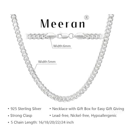 5mm Cuban Link Chain for Men,Silver Chain for Men Women Jewelry 16-24 Inch | 925 Sterling Silver Necklace Non Tarnish Gifts for Men Father Husband - color: 18 inches