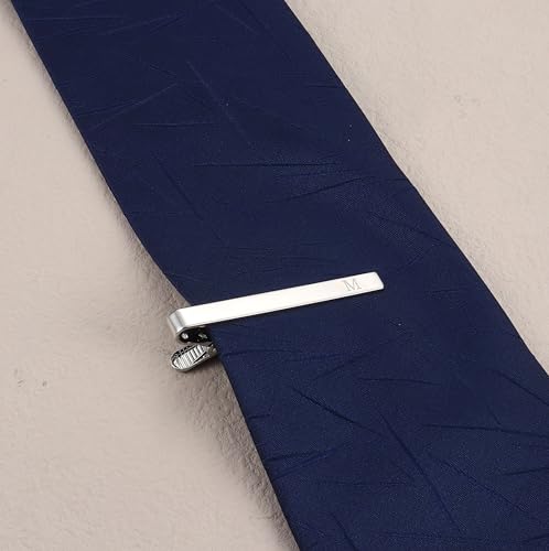 UBGICIG 3 Pcs Stainless Steel Tie Clips for Men Elegant Personalized Letter Tie Clip Set for Men Classic Gold Plated Silver Black Tone Tie Bar - style: M-Style 2
