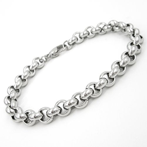 Stainless Steel Belcher Rolo Chain Men Bracelet 7mm