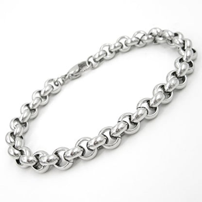 Stainless Steel Belcher Rolo Chain Men Bracelet 7mm