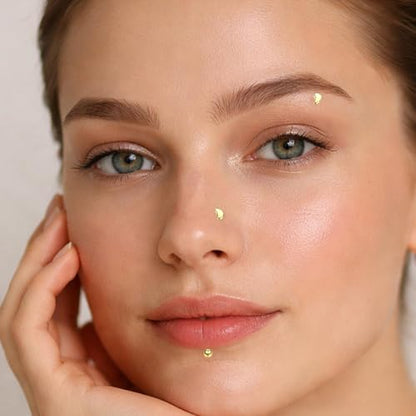 32PCS Gold Flat Back Earrings Set, Nose Piercings Cartilage Earrings for Women Tragus Piercing Jewelrys, Tragus Jewelry Lip Piercing Jewelrys, Labret Piercings Jewelry Flat Back Nose Stud