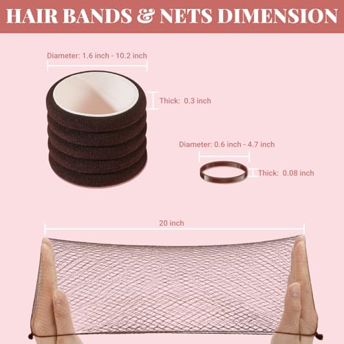 IKOCO 415pcs Bobby Pins Set, U Pins with Hair Ties and Hair Net, Brown | Strong Hold, Snag-Free, No Damage, Smooth Edges, Dance Competition & Ballet Ready, Ideal for Updos, Bun & Daily Styling - color: Brown