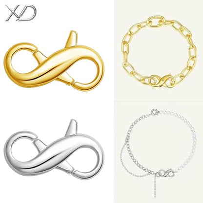 Stainless Steel Lobster Clasp,Lobster Clasp Necklace Extender, Bracelet Connector for DIY Jewelry Repair, Gold,Silver (6pcs | Gold Silver) - color: 6pcs | gold silver