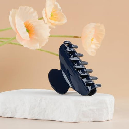 MAORULU Medium Cute Acetate Hair Claw Clips for Women Girls, 3 Inch Navy Claw Clips for Thin & Medium Thick Hair, Durable French Banana Clip with Gift Box (Navy Blue) - color: Navy Blue