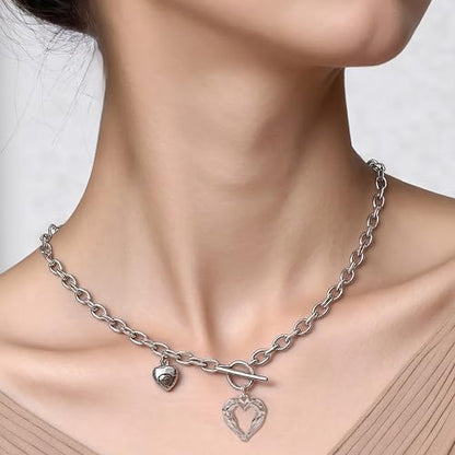 Irregular Heart Necklace for Women Y2k Pink Zircon Pearl Diamond Women's Fashion Pendant Hot Fashion Pink Jewelry for Women - color: Style18