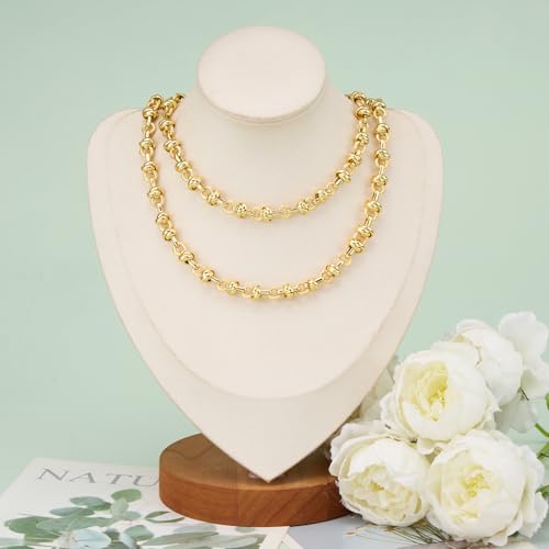 Chunky Chains for Jewelry Making 18K Gold Plated Craft Chain Roll | 6.5 Feet Buckle Chain Links for Women Men DIY Necklace Bracelet Handcrafts Supply Jewelry Findings - color: Buckle Gold