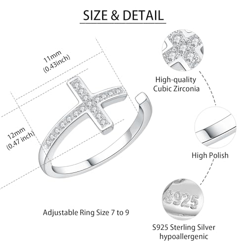 925 Sterling Silver Cross Toe Ring, Adjustable Band, Hypoallergenic Foot Jewelry for Women