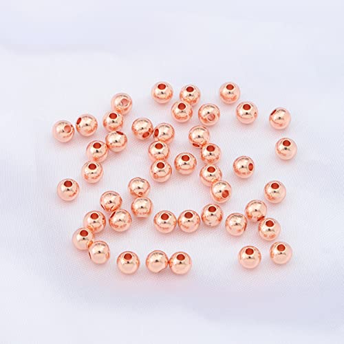 Rose Gold Plated Round Spacer Beads 5mm 60pcs for Jewelry Making Findings Non Tarnish - color: Rose Gold, size: 5mm