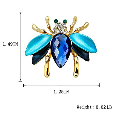seven wolves Women Crystal Bouquet Brooch Pin All-Match Accessories Rhinestone Brooches and Pins - color: Blue C