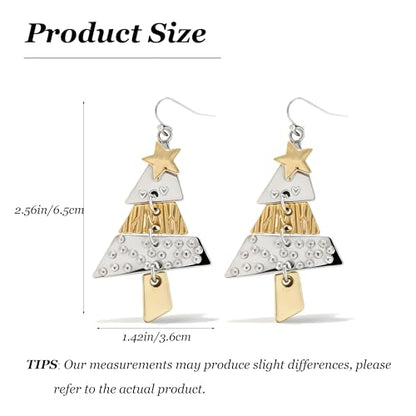 Bow Earrings Red Earrings for Women Dangle Cute Earrings Red Stuff Jewelry Outfits Accessories Gifts for Girls - color: D2:gold christmas tree earrings