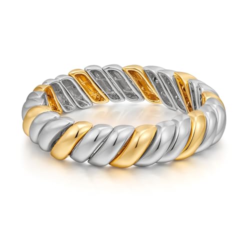 FAMARINE Gold Silver Chunky Bangle Bracelet for Women Men - style: Style M