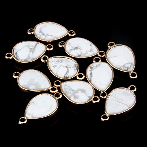 5Pcs Natural Stone Pendants, Agate Crystal Quartz Stone Connectors Charms Healing Chakra Gemstone Necklace Links Pendants for Jewelry Making 28X15X7mm (Random Mixed Colors)